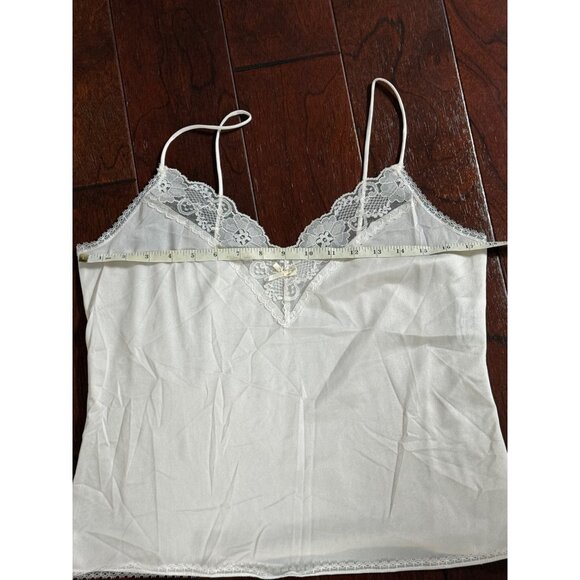 Vintage White Lace Trim Camisole By Private Treasures Women's Size M - Picture 7 of 14